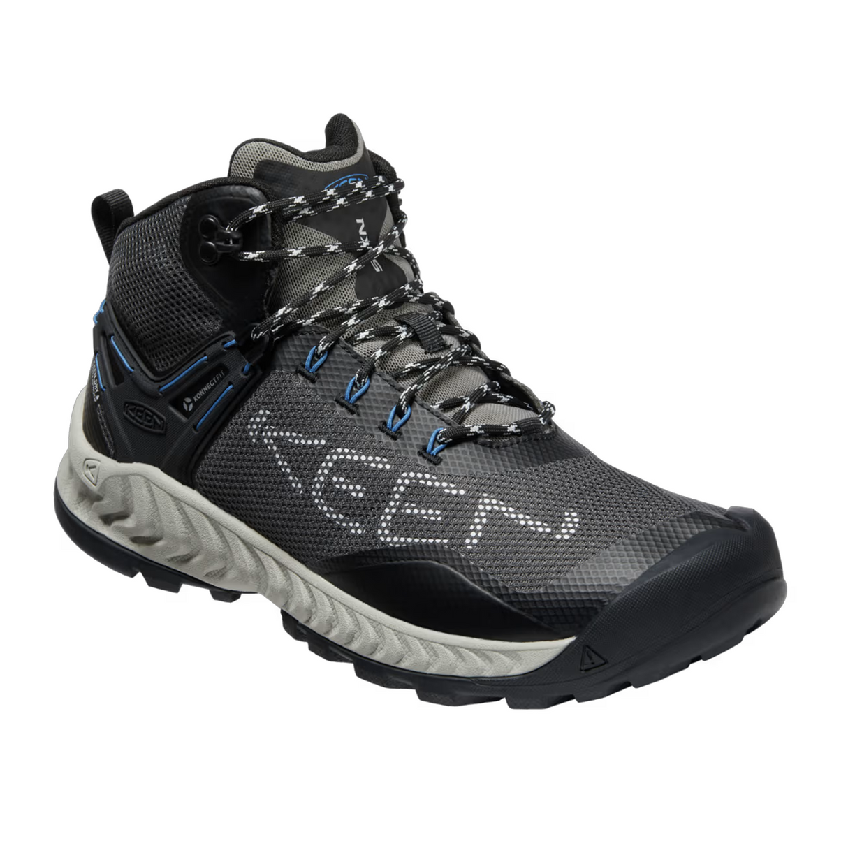 Keen NXIS EVO Mid Waterproof Hiking Shoe (Men) - Magnet/Bright Cobalt Athletic - Walking - The Heel Shoe Fitters