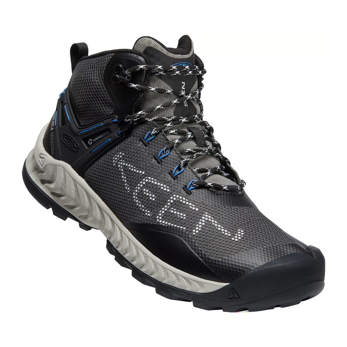 Keen NXIS EVO Mid Waterproof Hiking Shoe (Men) - Magnet/Bright Cobalt Athletic - Walking - The Heel Shoe Fitters