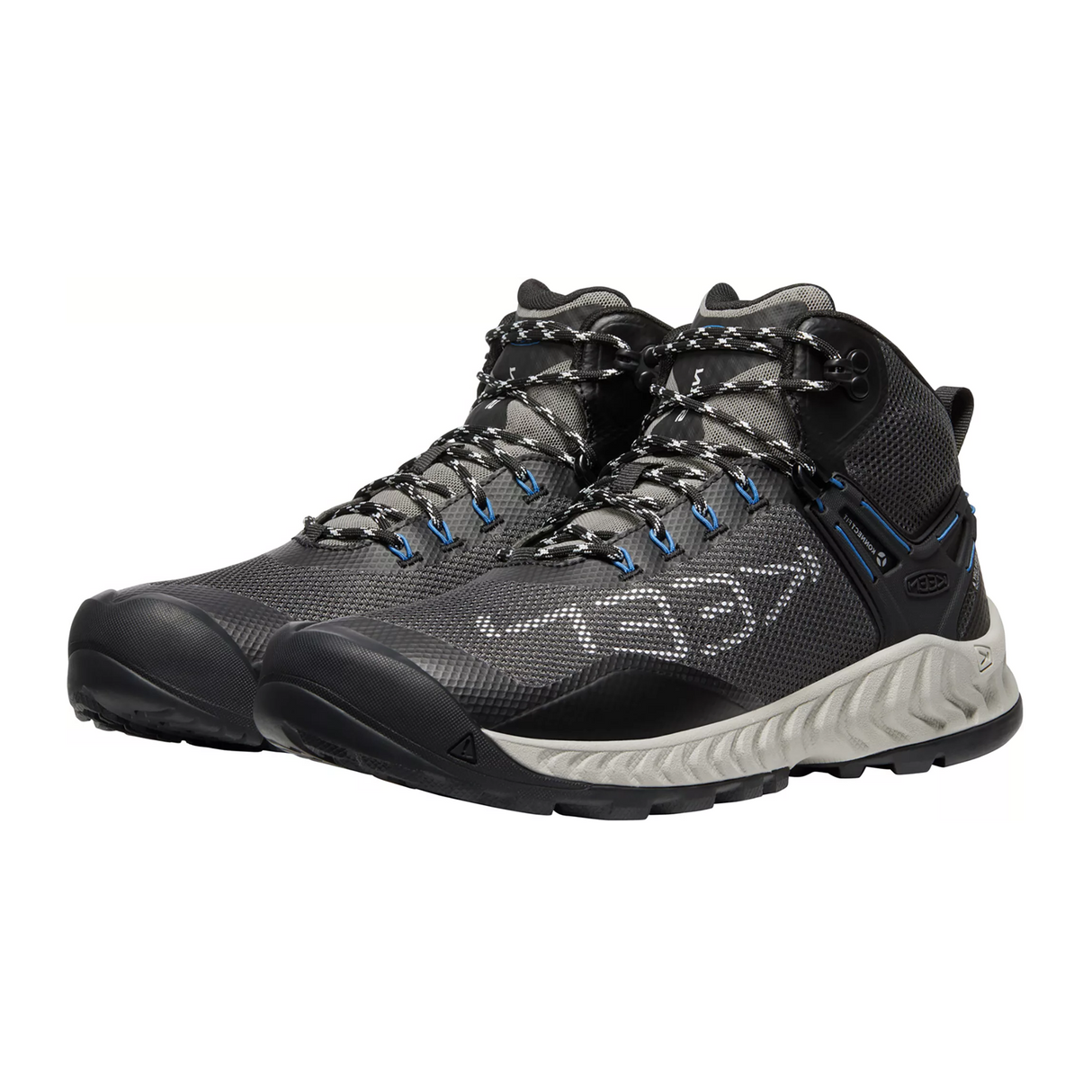 Keen NXIS EVO Mid Waterproof Hiking Shoe (Men) - Magnet/Bright Cobalt Athletic - Walking - The Heel Shoe Fitters