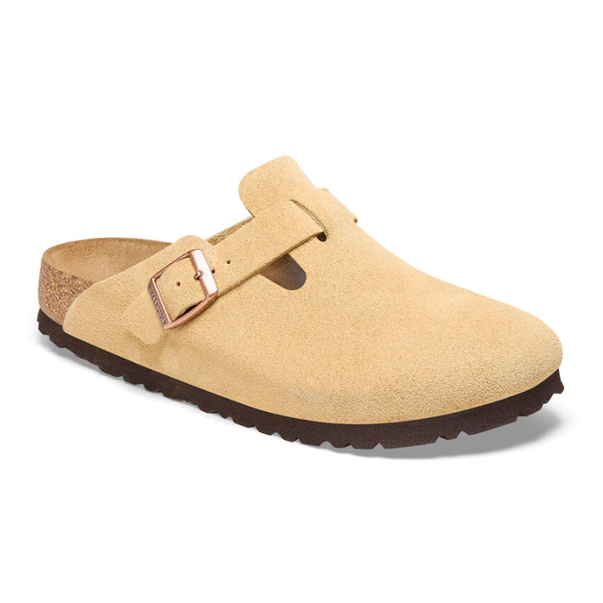 Birkenstock Boston Narrow Clog (Women) - Latte Cream Suede Dress-Casual - Clogs & Mules - The Heel Shoe Fitters