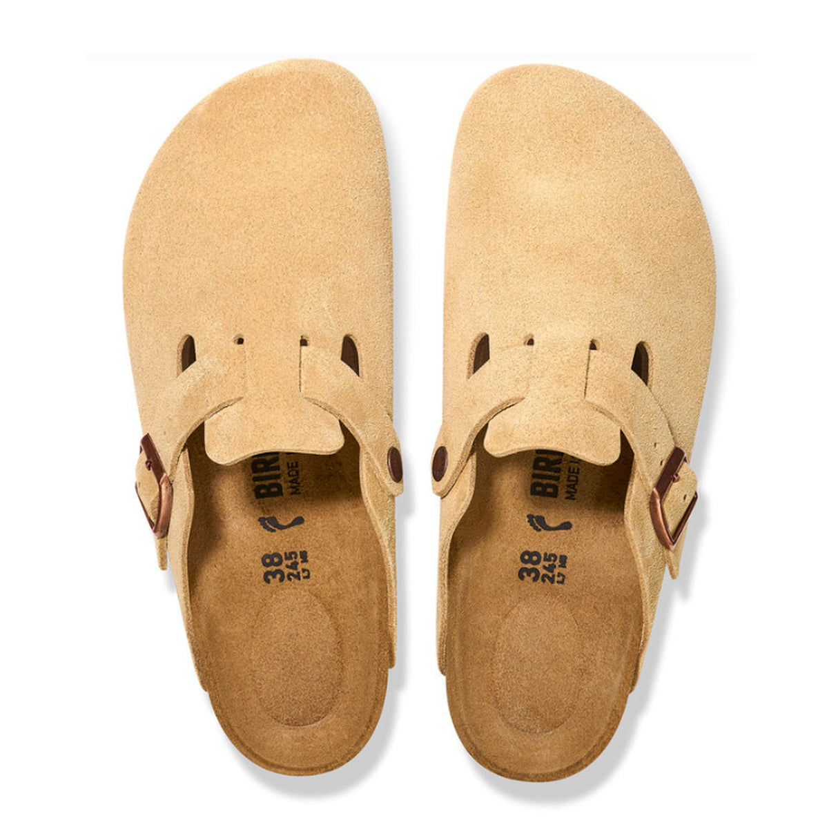 Birkenstock Boston Narrow Clog (Women) - Latte Cream Suede Dress-Casual - Clogs & Mules - The Heel Shoe Fitters