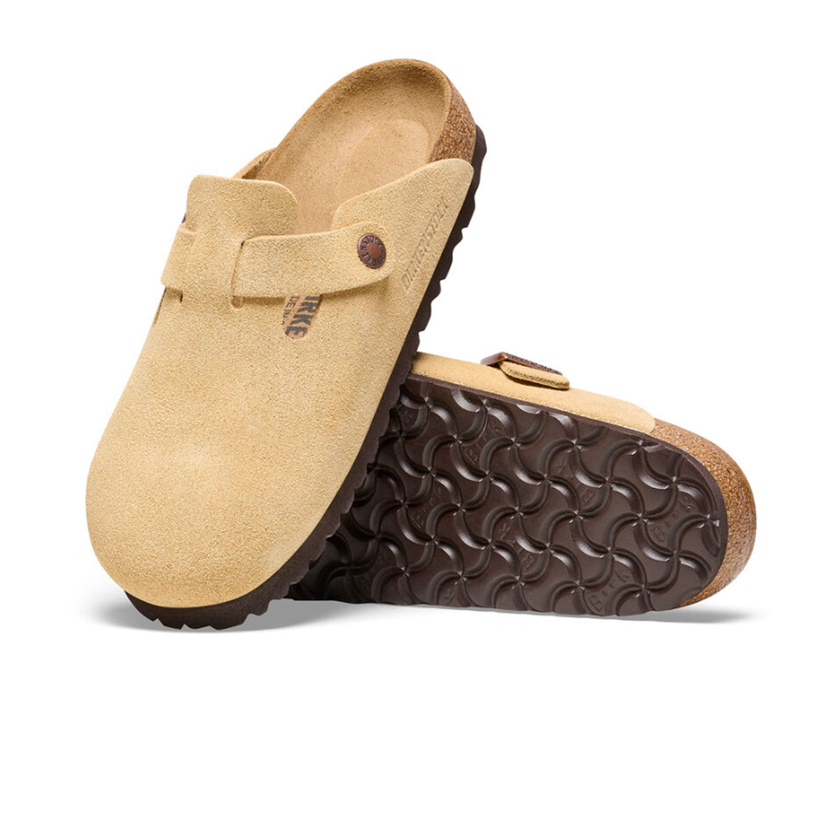 Birkenstock Boston Narrow Clog (Women) - Latte Cream Suede Dress-Casual - Clogs & Mules - The Heel Shoe Fitters