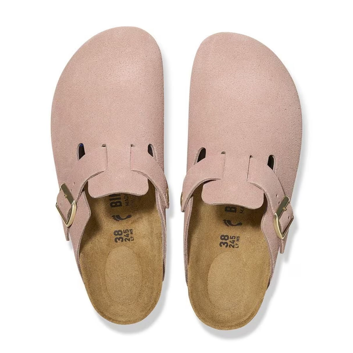 Birkenstock Boston Narrow Clog (Women) - Light Rose Suede Dress-Casual - Clogs & Mules - The Heel Shoe Fitters