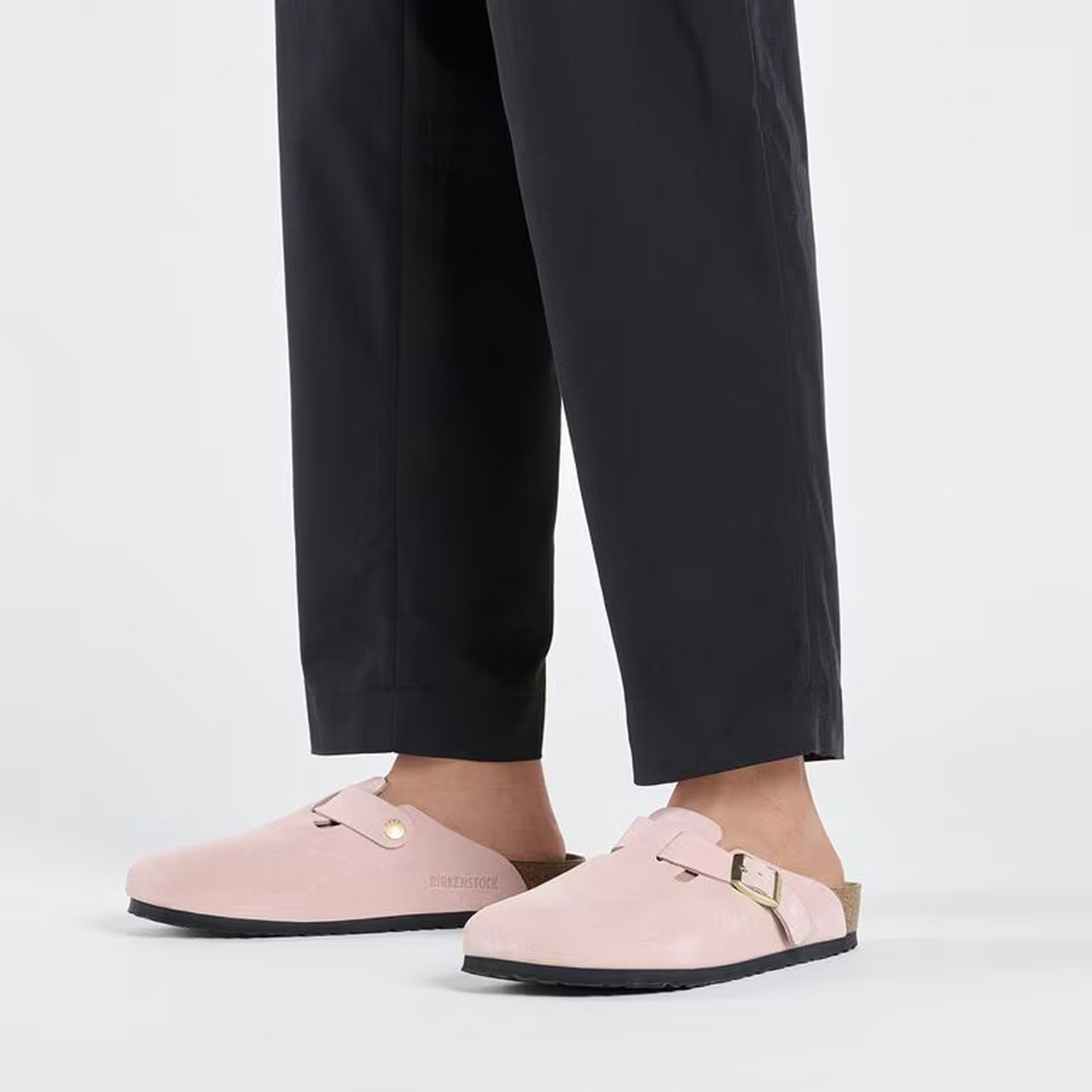 Birkenstock Boston Narrow Clog (Women) - Light Rose Suede Dress-Casual - Clogs & Mules - The Heel Shoe Fitters