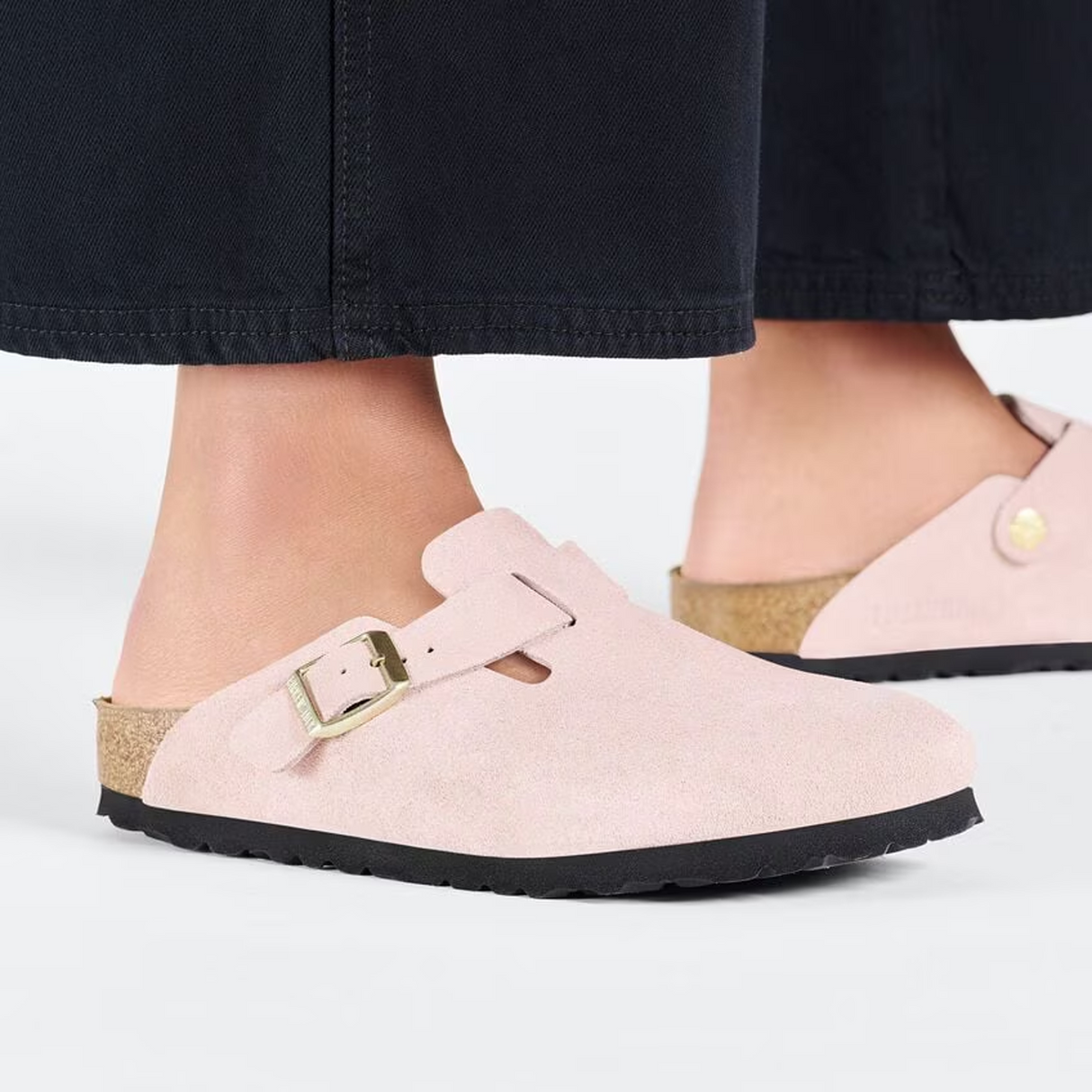 Birkenstock Boston Narrow Clog (Women) - Light Rose Suede Dress-Casual - Clogs & Mules - The Heel Shoe Fitters