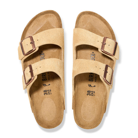 Birkenstock Arizona Narrow Slide Sandal (Women) - Latte Cream Suede