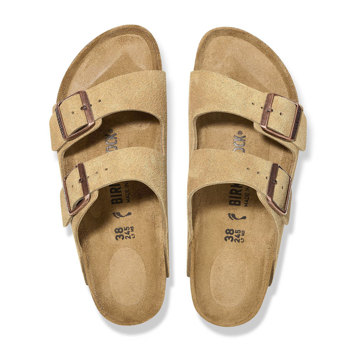 Birkenstock Arizona Narrow Slide Sandal (Women) - Latte Cream Suede Sandal - Slide - The Heel Shoe Fitters