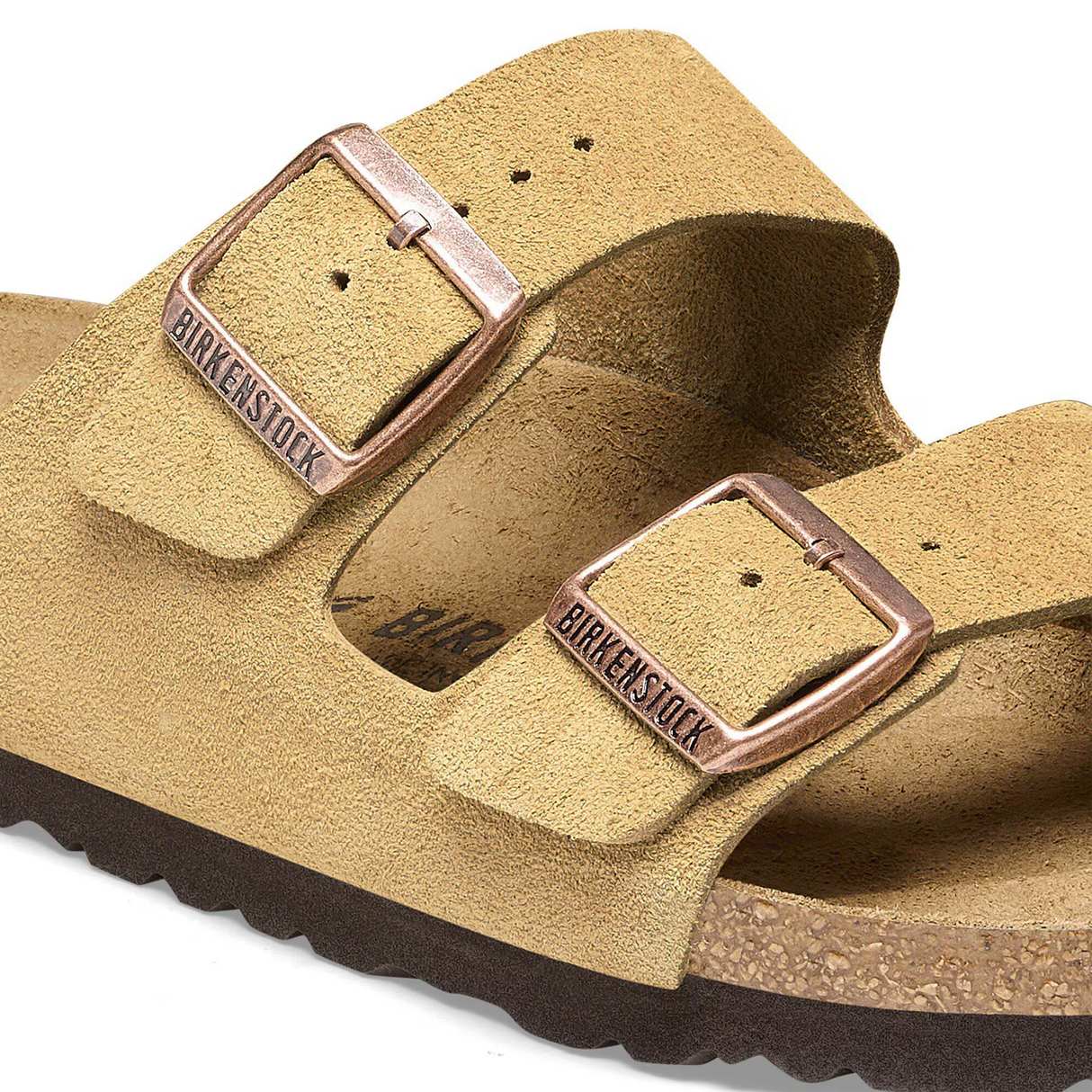 Birkenstock Arizona Narrow Slide Sandal (Women) - Latte Cream Suede Sandal - Slide - The Heel Shoe Fitters