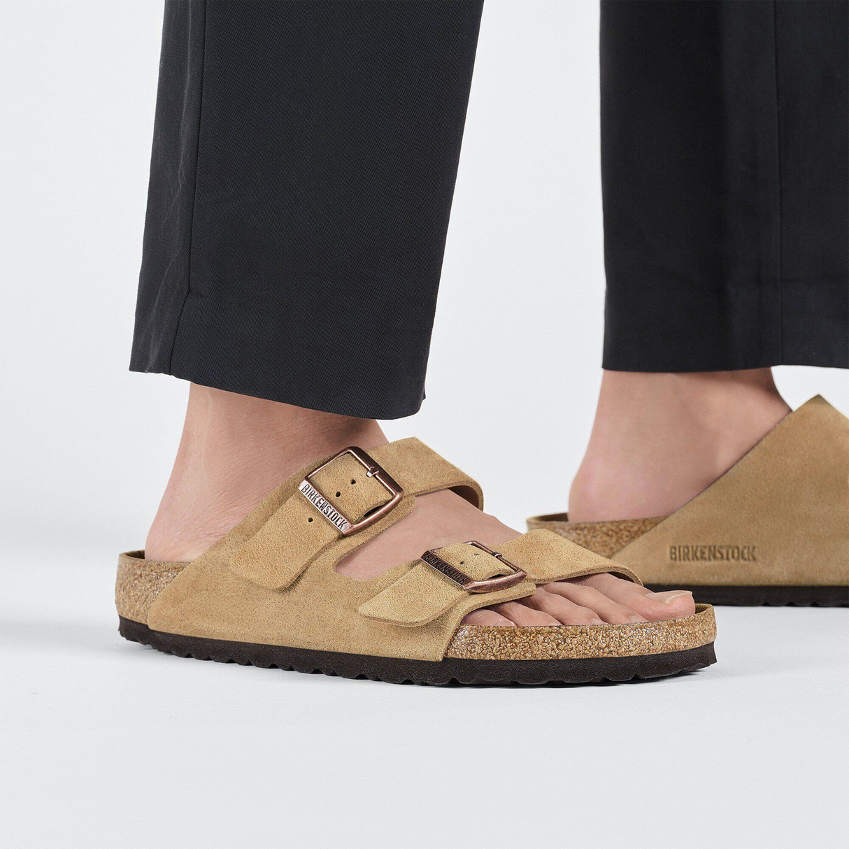 Birkenstock Arizona Narrow Slide Sandal (Women) - Latte Cream Suede Sandal - Slide - The Heel Shoe Fitters
