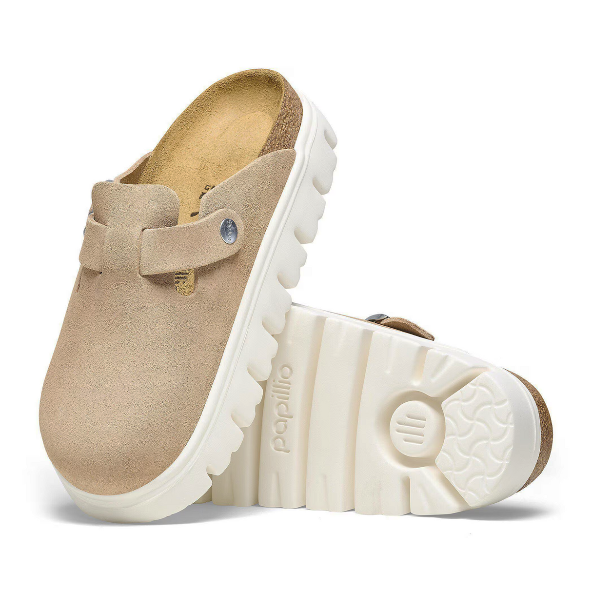 Birkenstock Boston Chunky Narrow Clog (Women) - Warm Sand Suede Dress-Casual - Clogs & Mules - The Heel Shoe Fitters