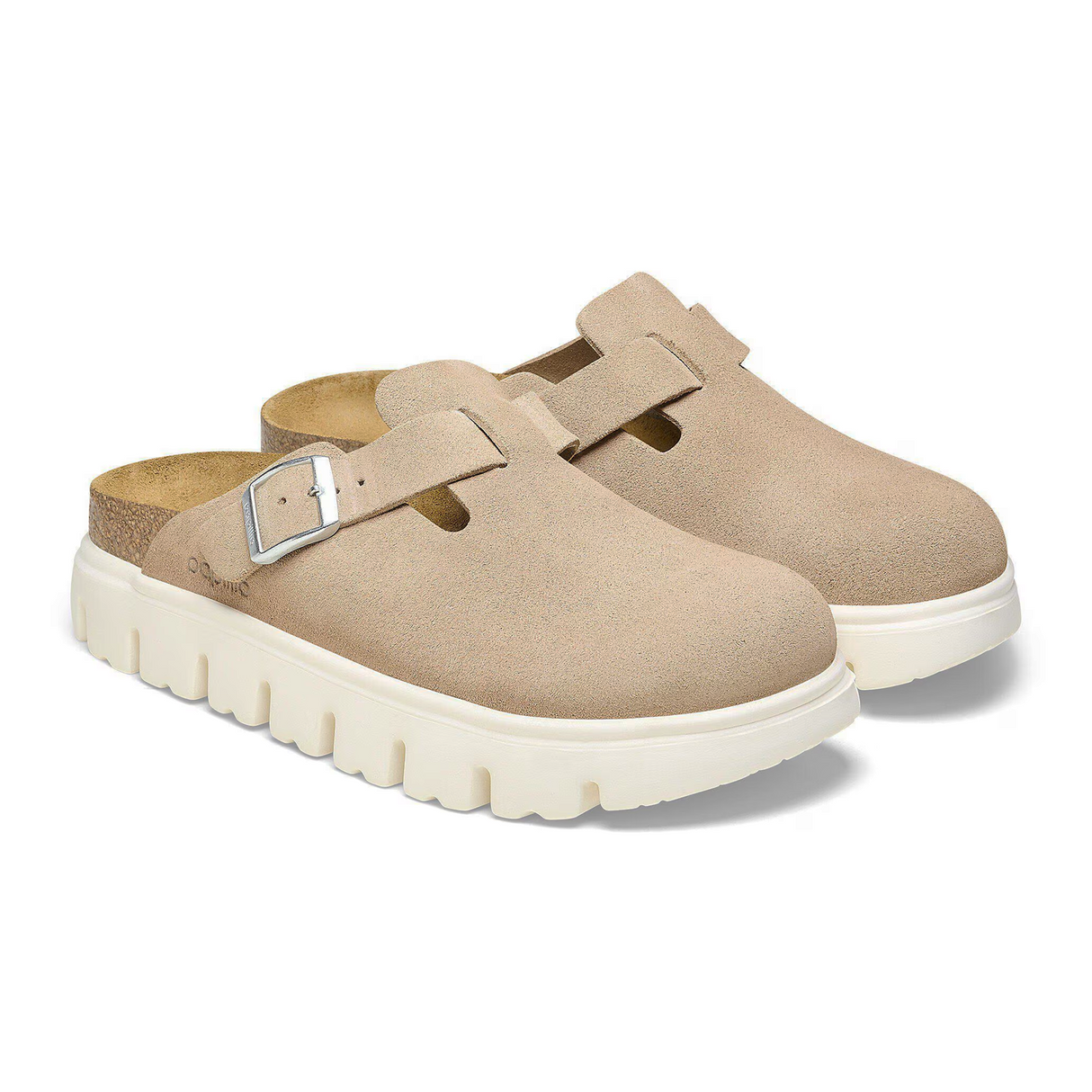 Birkenstock Boston Chunky Narrow Clog (Women) - Warm Sand Suede Dress-Casual - Clogs & Mules - The Heel Shoe Fitters