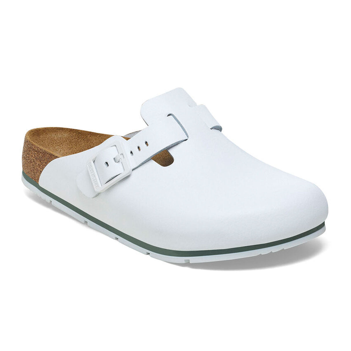 Birkenstock Boston Pro Narrow Clog (Women) - White Leather Dress-Casual - Professional - The Heel Shoe Fitters