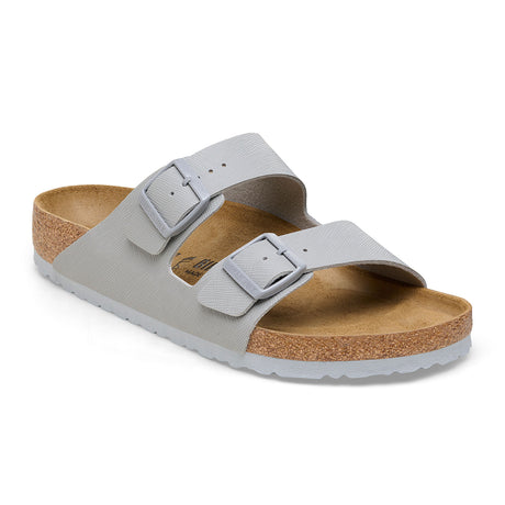 Birkenstock Arizona Sandal (Men) - Saffiano Stone Coin Birko-Flor Sandals - Slide - The Heel Shoe Fitters