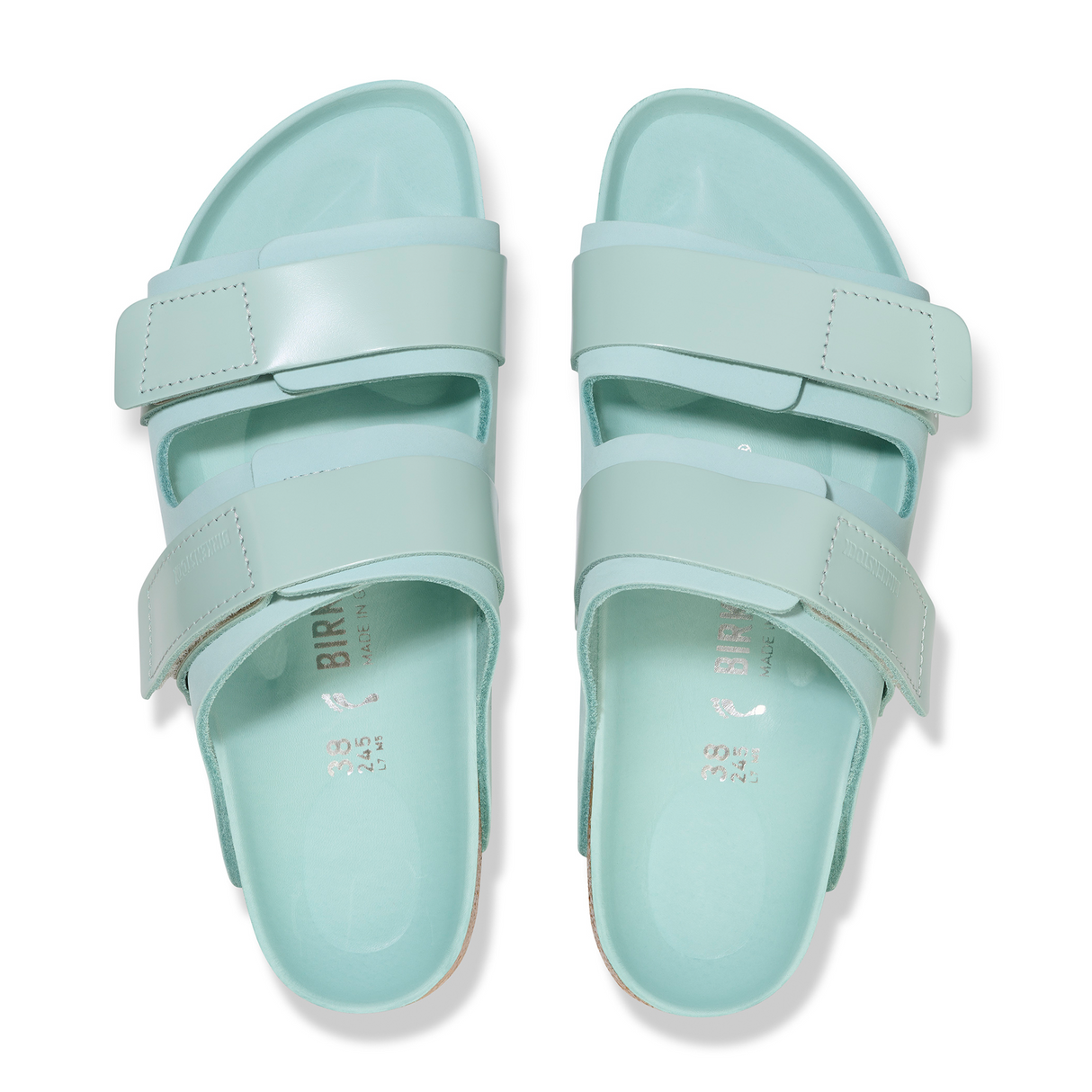 Birkenstock Uji Hex Narrow Slide Sandal (Women) - High Shine Surf Green Nubuck Sandal - Slide - The Heel Shoe Fitters