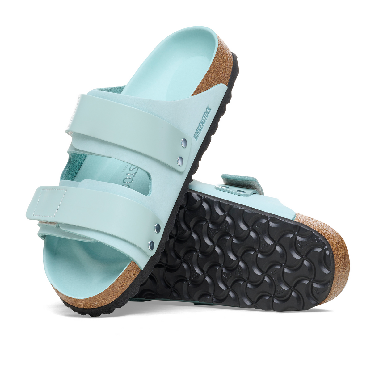 Birkenstock Uji Hex Narrow Slide Sandal (Women) - High Shine Surf Green Nubuck Sandal - Slide - The Heel Shoe Fitters