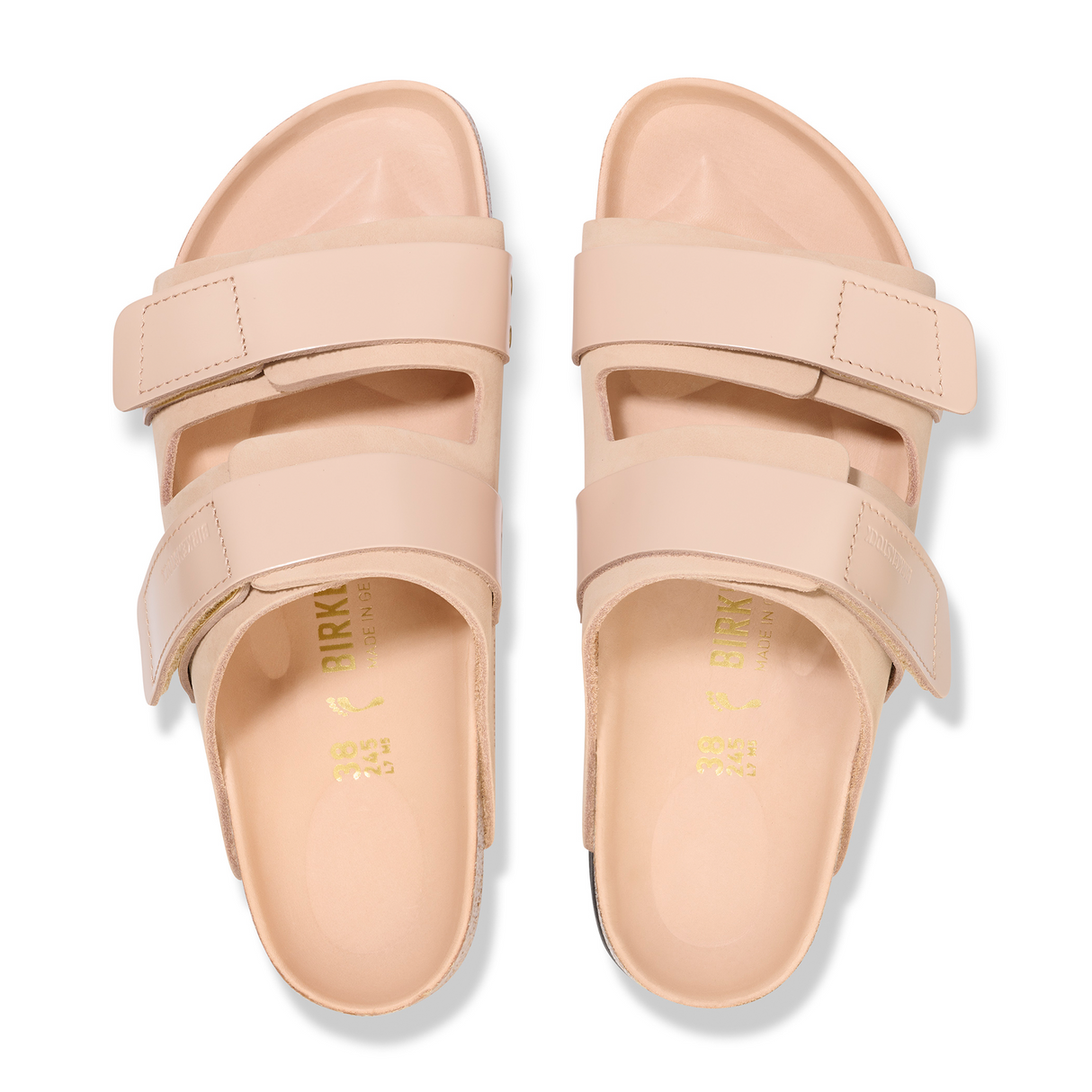 Birkenstock Uji Hex Narrow Slide Sandal (Women) - High Shine New Beige Nubuck Sandal - Slide - The Heel Shoe Fitters