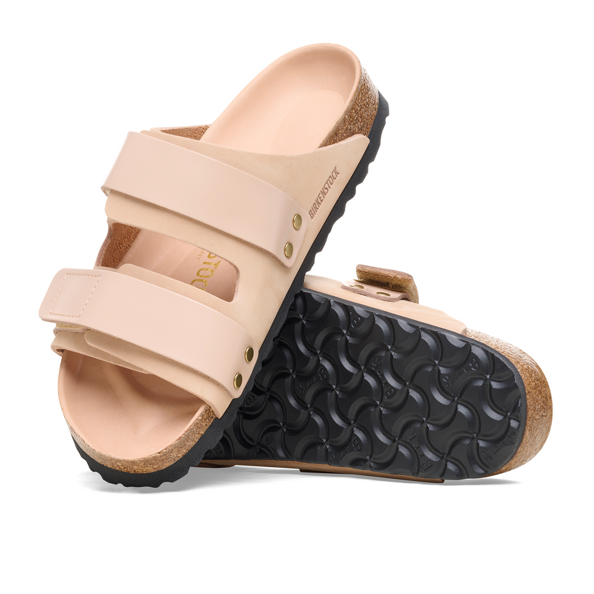 Birkenstock Uji Hex Narrow Slide Sandal (Women) - High Shine New Beige Nubuck Sandal - Slide - The Heel Shoe Fitters