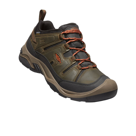 Keen Circadia Waterproof Hiking Shoe (Men) - Black Olive/Potters Clay Hiking - Low - The Heel Shoe Fitters