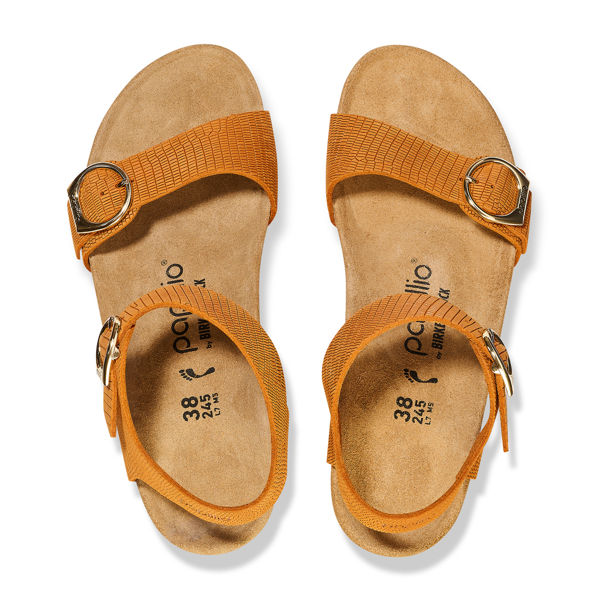 Birkenstock Soley Narrow Wedge Sandal (Women) - Embossed Burnt Orange Nubuck Sandal - Heel/Wedge - The Heel Shoe Fitters