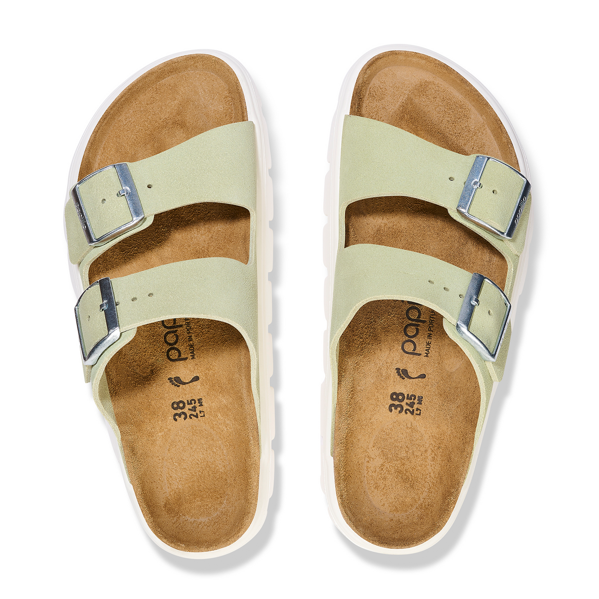 Birkenstock Arizona Chunky Slide Sandal (Women) - Faded Lime Suede Sandal - Slide - The Heel Shoe Fitters