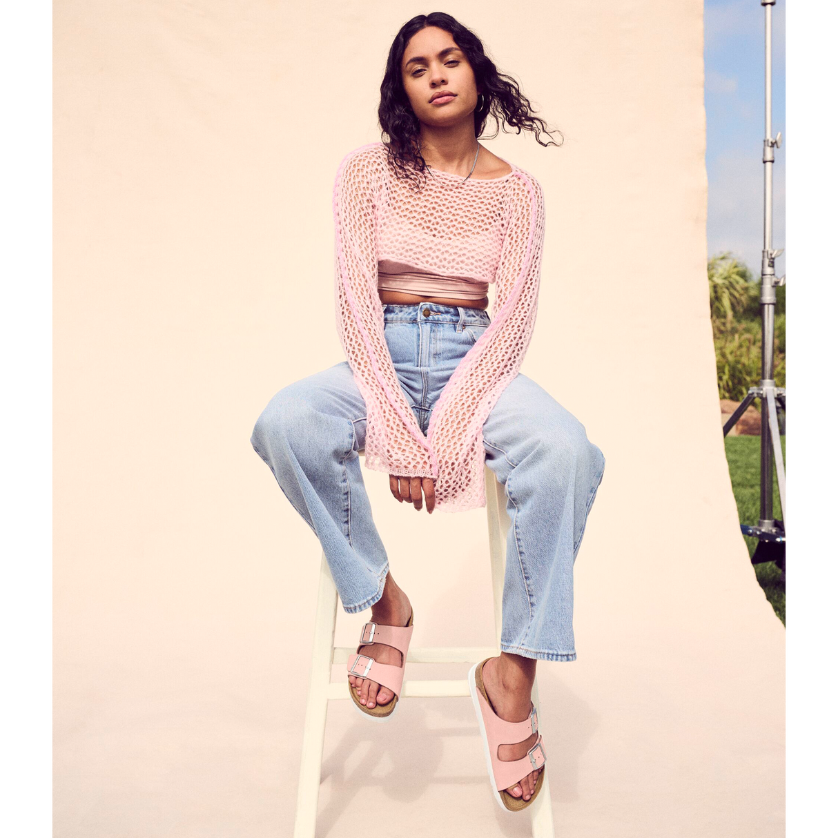 Birkenstock Arizona Exquisite Flex Platform Slide Sandal (Women) - Soft Pink Nubuck Sandal - Slide - The Heel Shoe Fitters