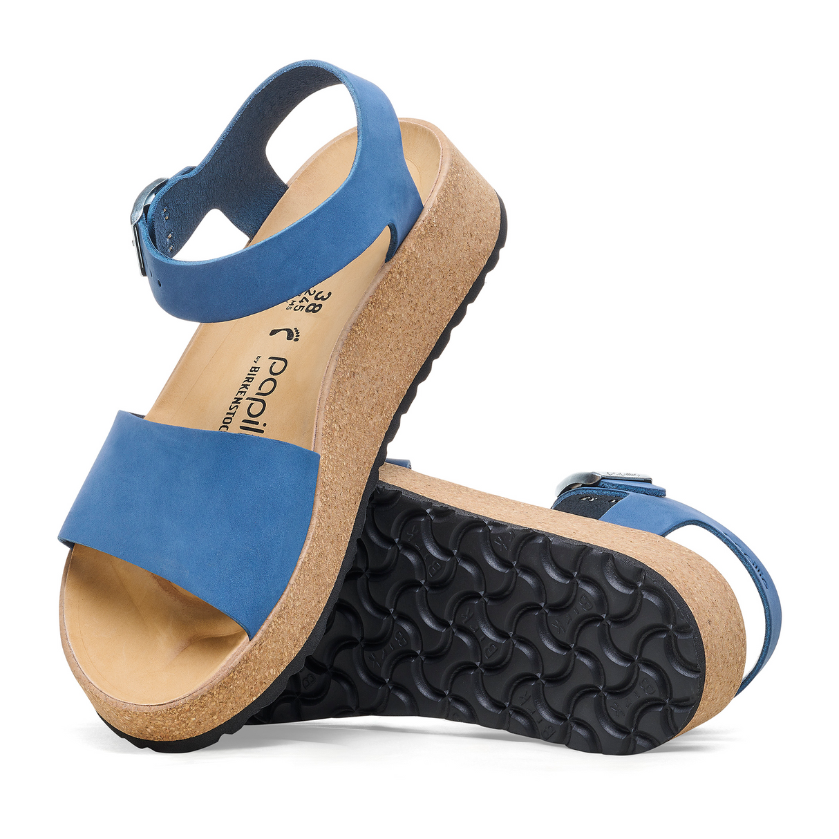 Birkenstock Glenda Narrow Wedge Sandal (Women) - Elemental Blue Nubuck Sandal - Heel/Wedge - The Heel Shoe Fitters