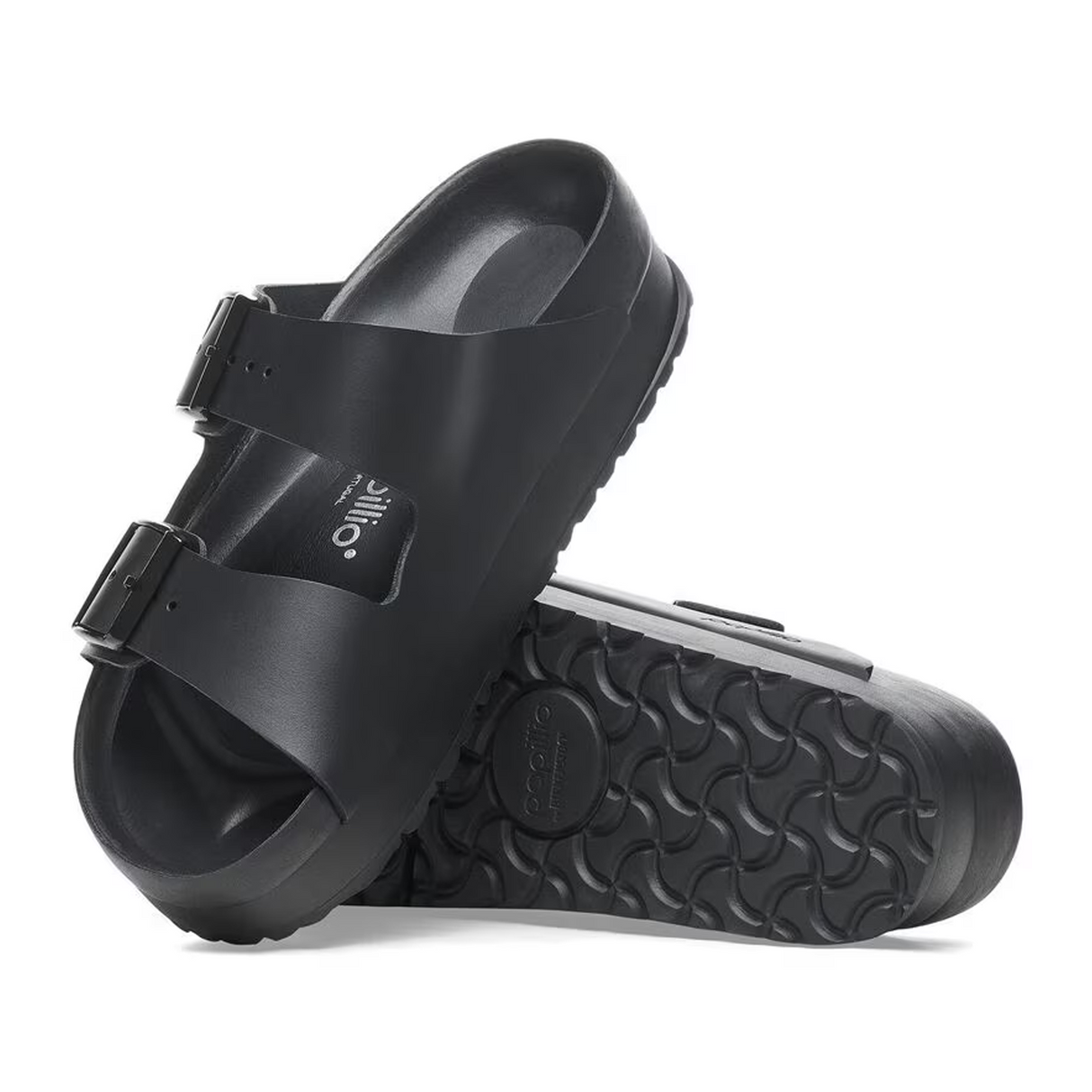 Birkenstock Arizona Flex Platform Narrow Slide Sandal (Women) - Black Leather Sandal - Slide - The Heel Shoe Fitters