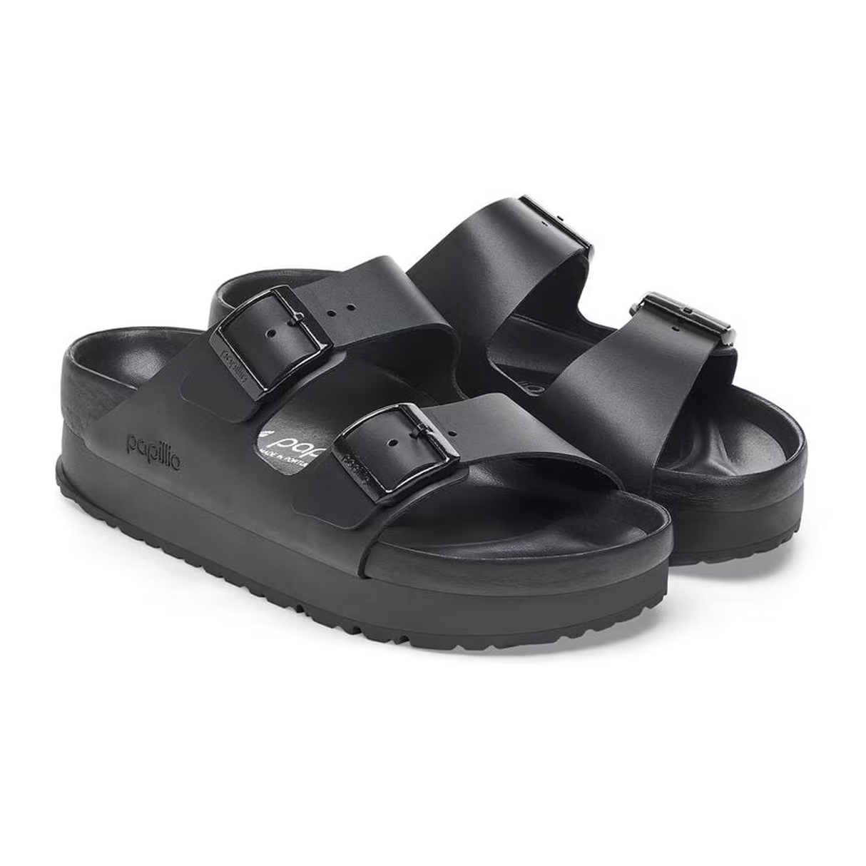 Birkenstock Arizona Flex Platform Narrow Slide Sandal (Women) - Black Leather Sandal - Slide - The Heel Shoe Fitters