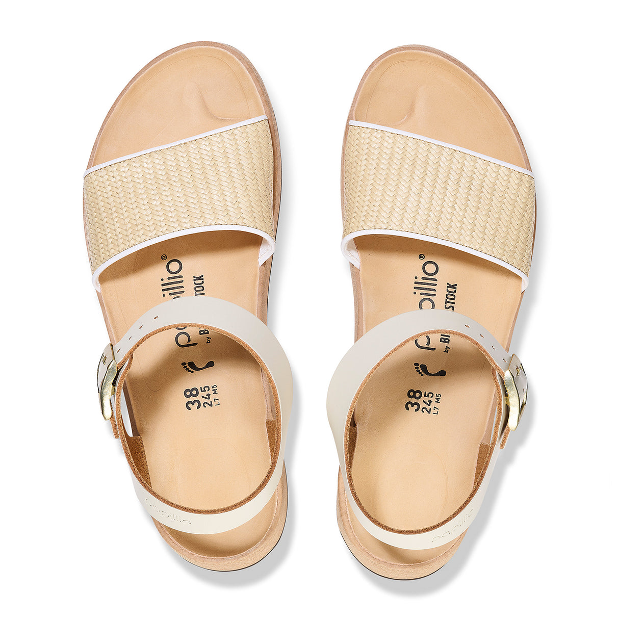 Birkenstock Glenda Narrow Wedge Sandal (Women) - Natural Leather/White Raffia Sandal - Heel/Wedge - The Heel Shoe Fitters