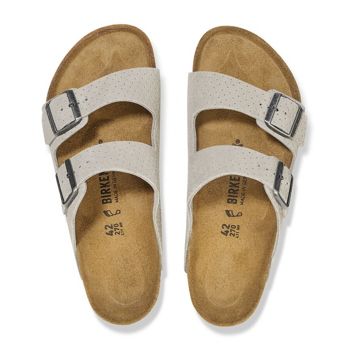 Birkenstock Arizona Slide Sandal (Men) - Dotted Stone Coin Suede Sandal - Slide - The Heel Shoe Fitters
