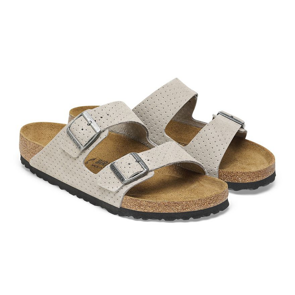Birkenstock Arizona Slide Sandal (Men) - Dotted Stone Coin Suede Sandal - Slide - The Heel Shoe Fitters