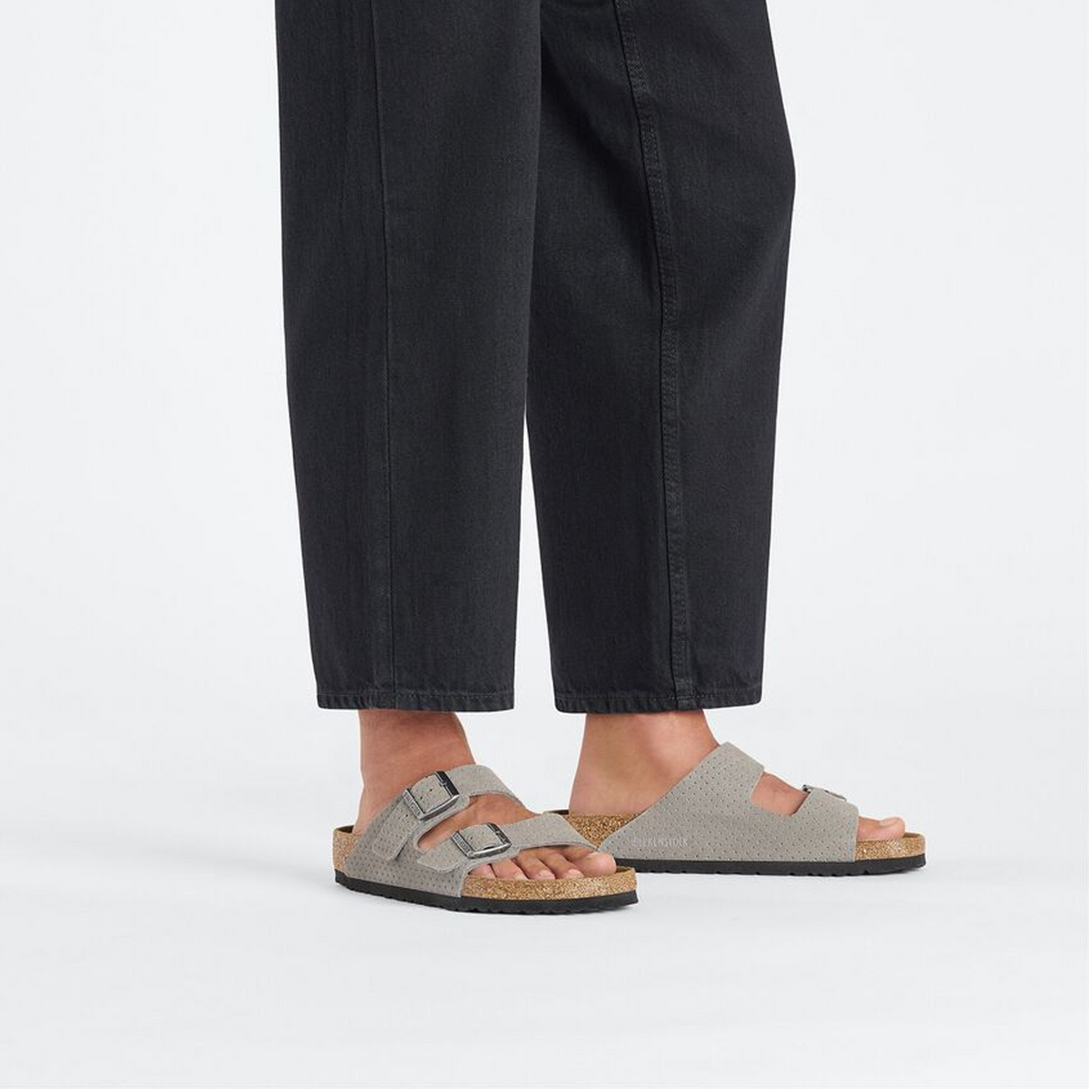 Birkenstock Arizona Slide Sandal (Men) - Dotted Stone Coin Suede Sandal - Slide - The Heel Shoe Fitters