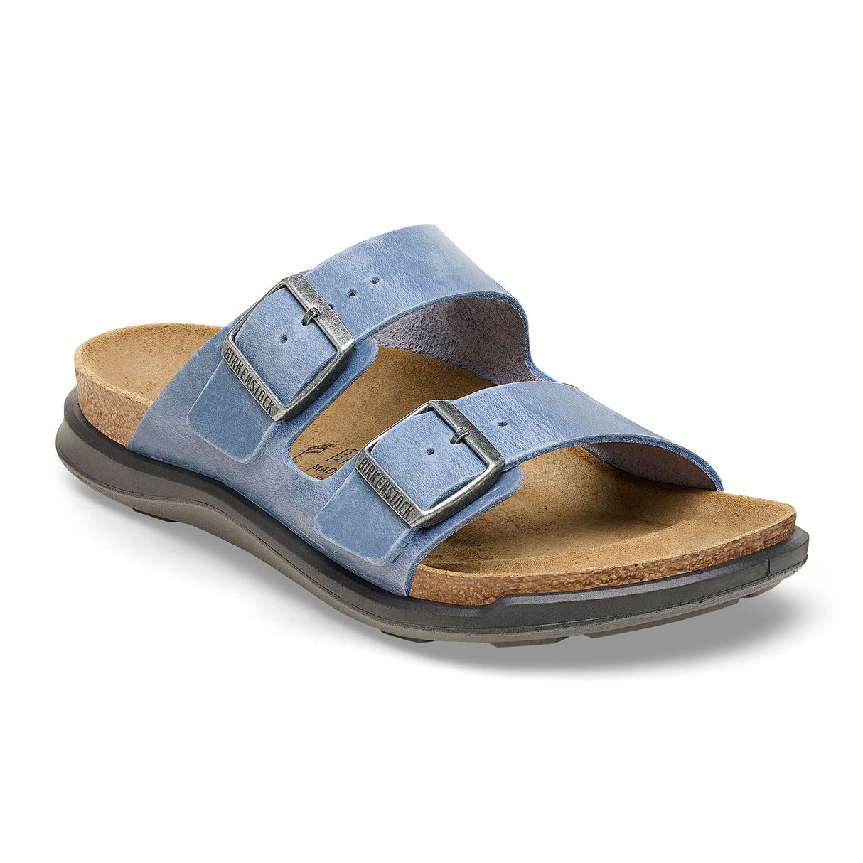 Birkenstock Arizona Rugged Slide Sandal (Men) - Elemental Blue Oiled Leather Sandal - Slide - The Heel Shoe Fitters