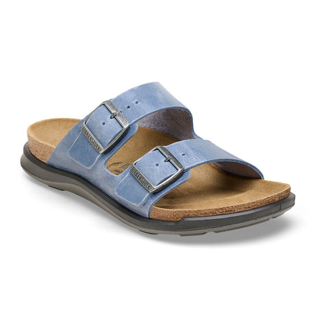 Birkenstock Arizona Rugged Slide Sandal (Men) - Elemental Blue Oiled Leather Sandals - Slide - The Heel Shoe Fitters