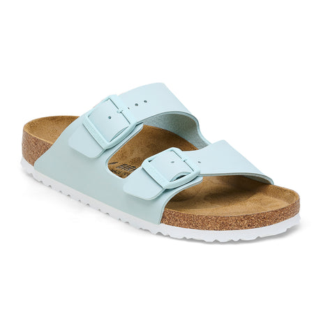 Birkenstock Arizona Narrow Slide Sandal (Women) - Surf Green Birko-Flor Sandals - Slide - The Heel Shoe Fitters