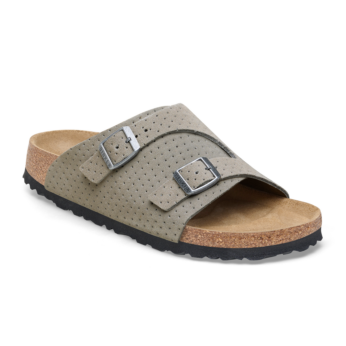 Birkenstock Zurich Slide Sandal (Unisex) - Dotted Stone Coin Suede Sandal - Slide - The Heel Shoe Fitters