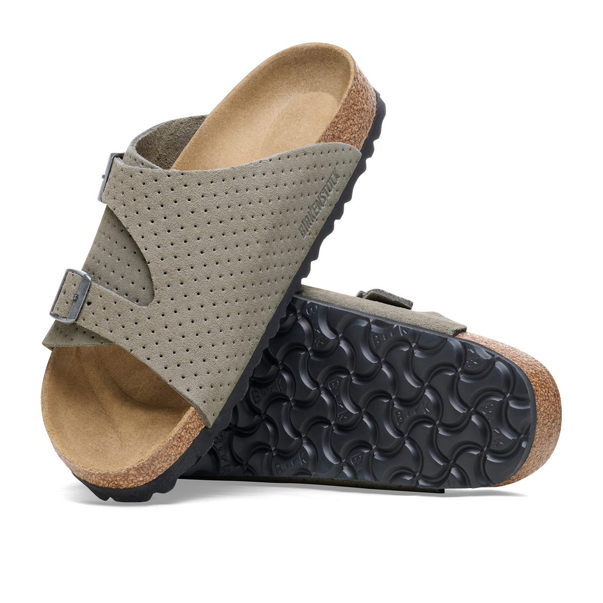 Birkenstock Zurich Slide Sandal (Unisex) - Dotted Stone Coin Suede Sandal - Slide - The Heel Shoe Fitters