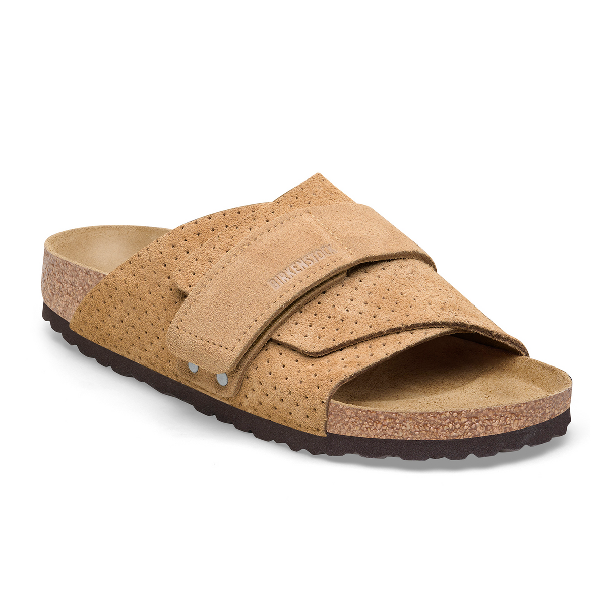 Birkenstock Kyoto Narrow Slide Sandal (Women) - Dotted New Beige Suede Sandal - Slide - The Heel Shoe Fitters