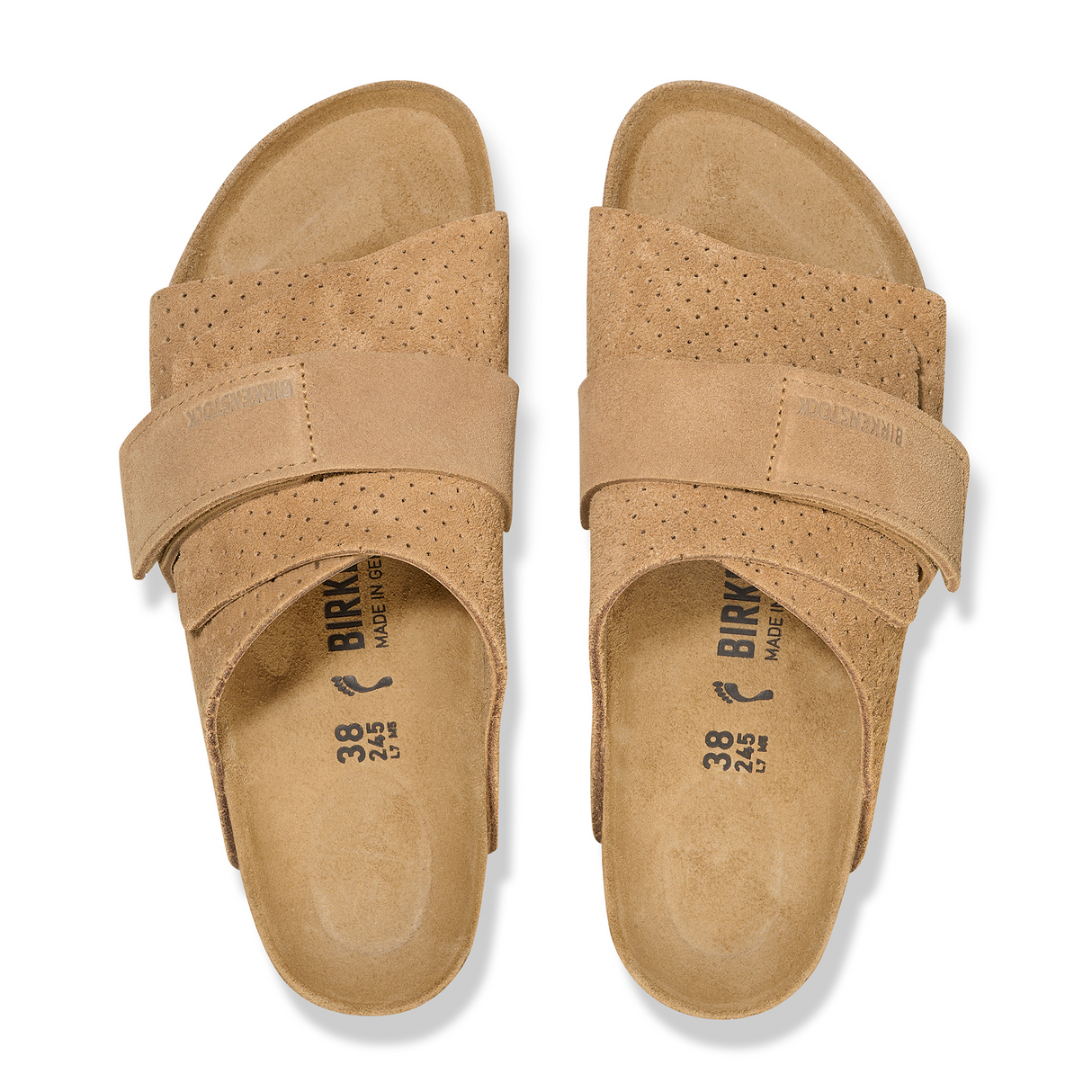 Birkenstock Kyoto Narrow Slide Sandal (Women) - Dotted New Beige Suede Sandal - Slide - The Heel Shoe Fitters