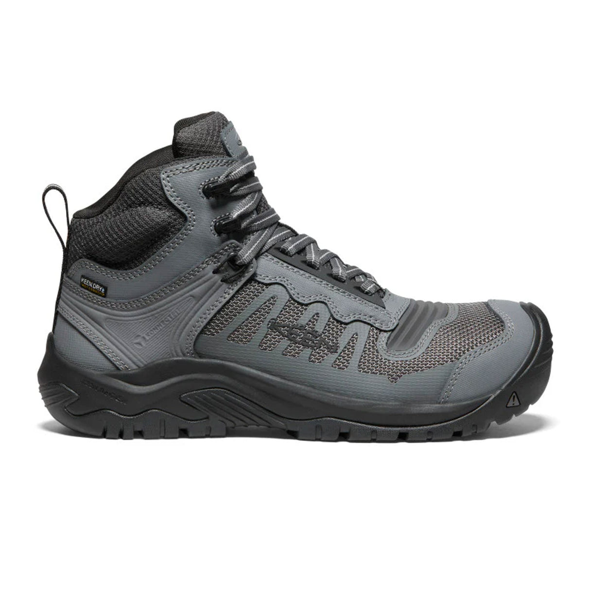 Keen Utility Reno Mid KBF Waterproof Carbon Fiber Toe Work Boot (Men) - Magnet/Black Boots - Work - 6 Inch - The Heel Shoe Fitters