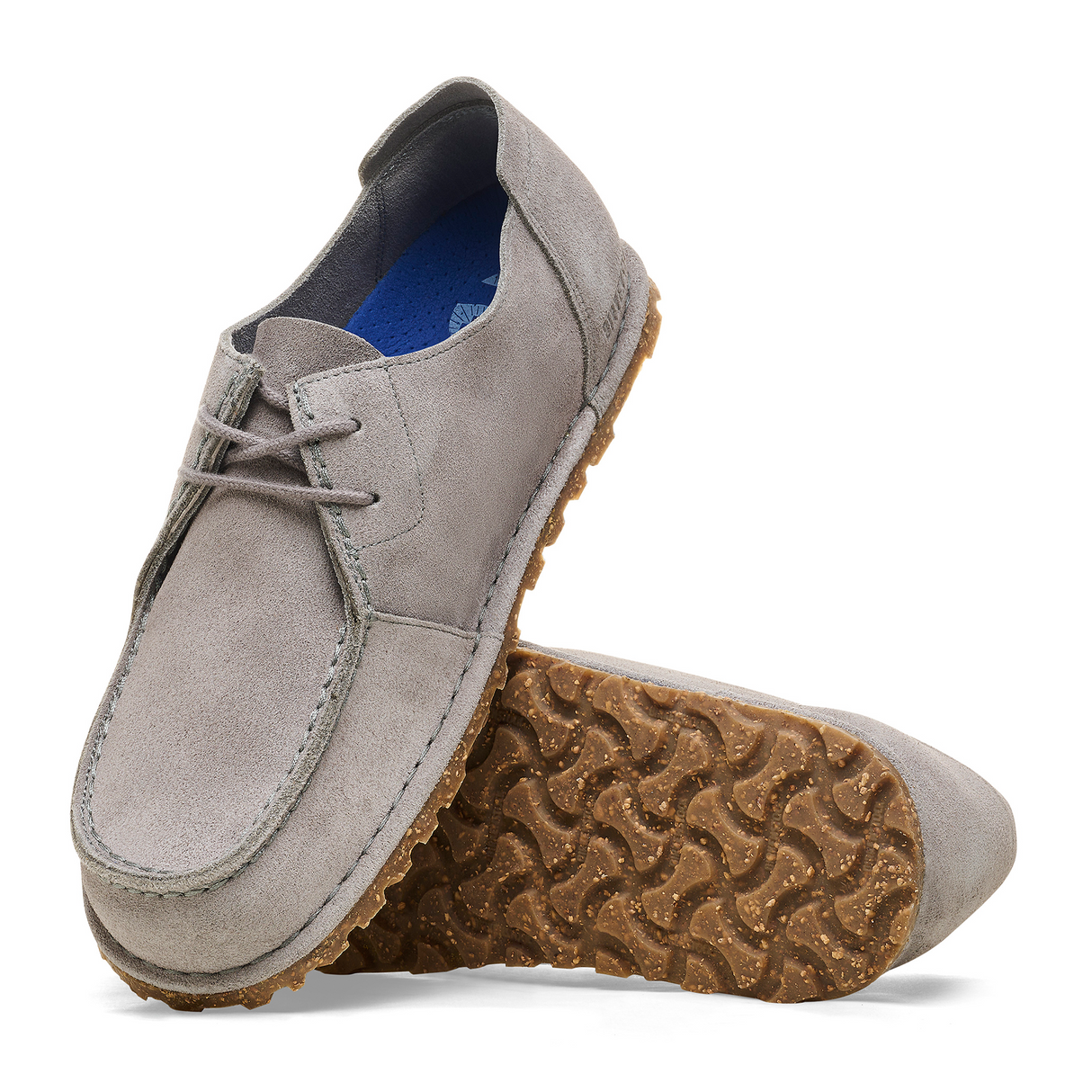 Birkenstock Utti Lace Up (Men) - Whale Gray Suede Dress-Casual - Slip On - The Heel Shoe Fitters