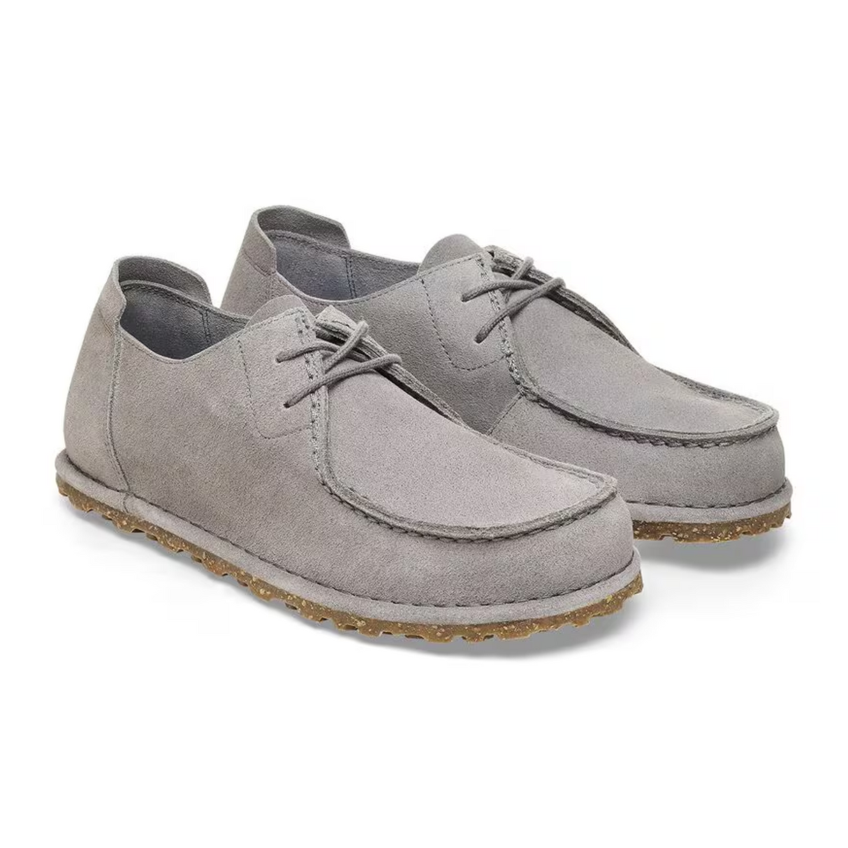 Birkenstock Utti Lace Up (Men) - Whale Gray Suede Dress-Casual - Slip On - The Heel Shoe Fitters