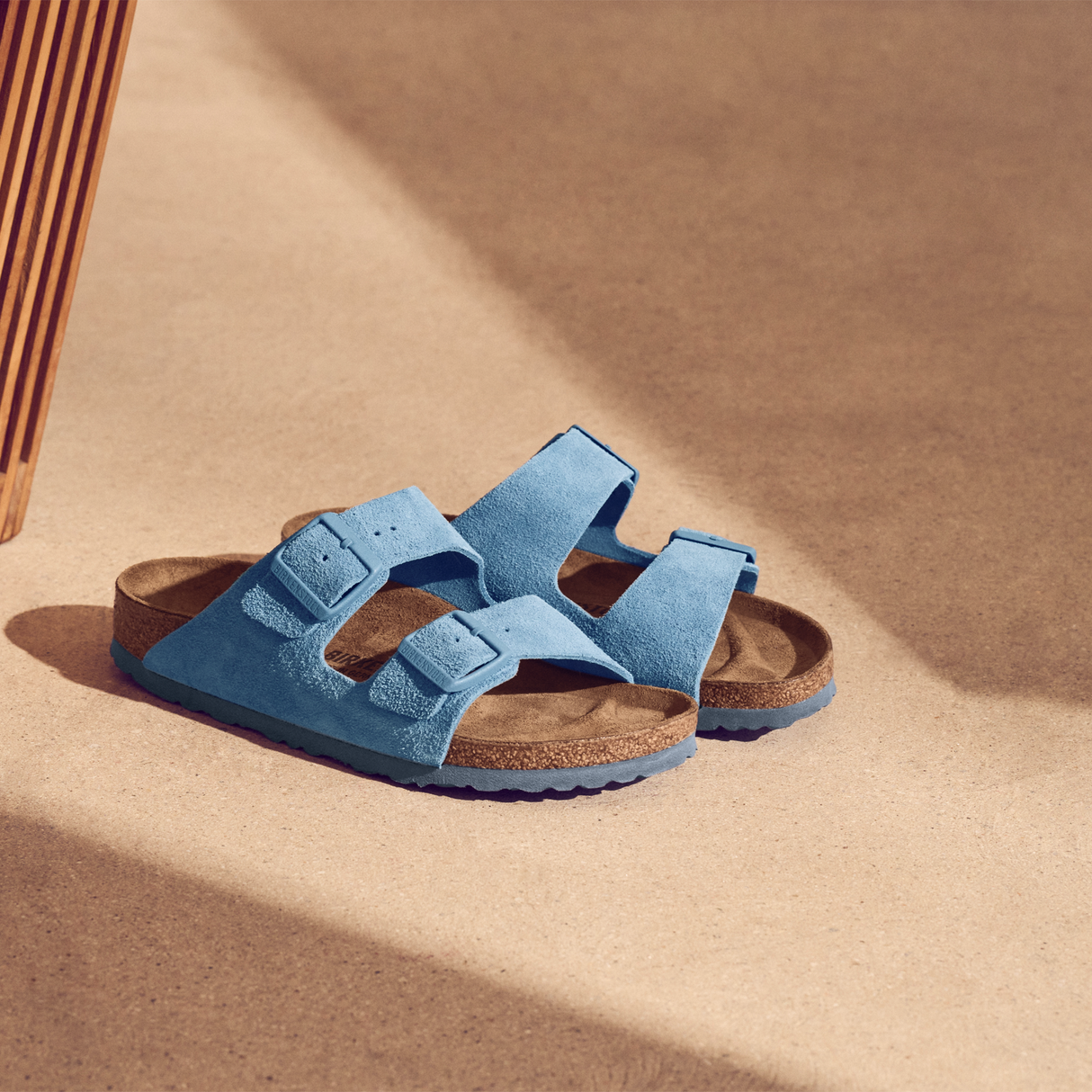 Birkenstock Arizona Soft Footbed Slide Sandal (Women) - Elemental Blue Suede Sandal - Slide - The Heel Shoe Fitters