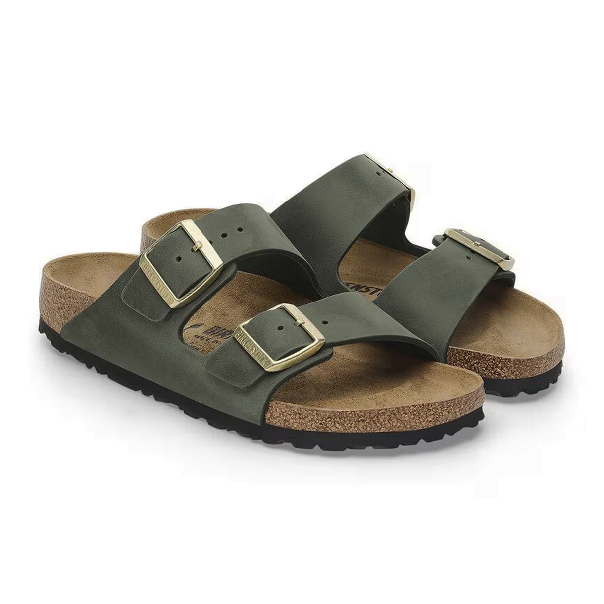 Birkenstock Arizona Narrow Slide Sandal (Women) - Thyme Oiled Leather Sandal - Slide - The Heel Shoe Fitters