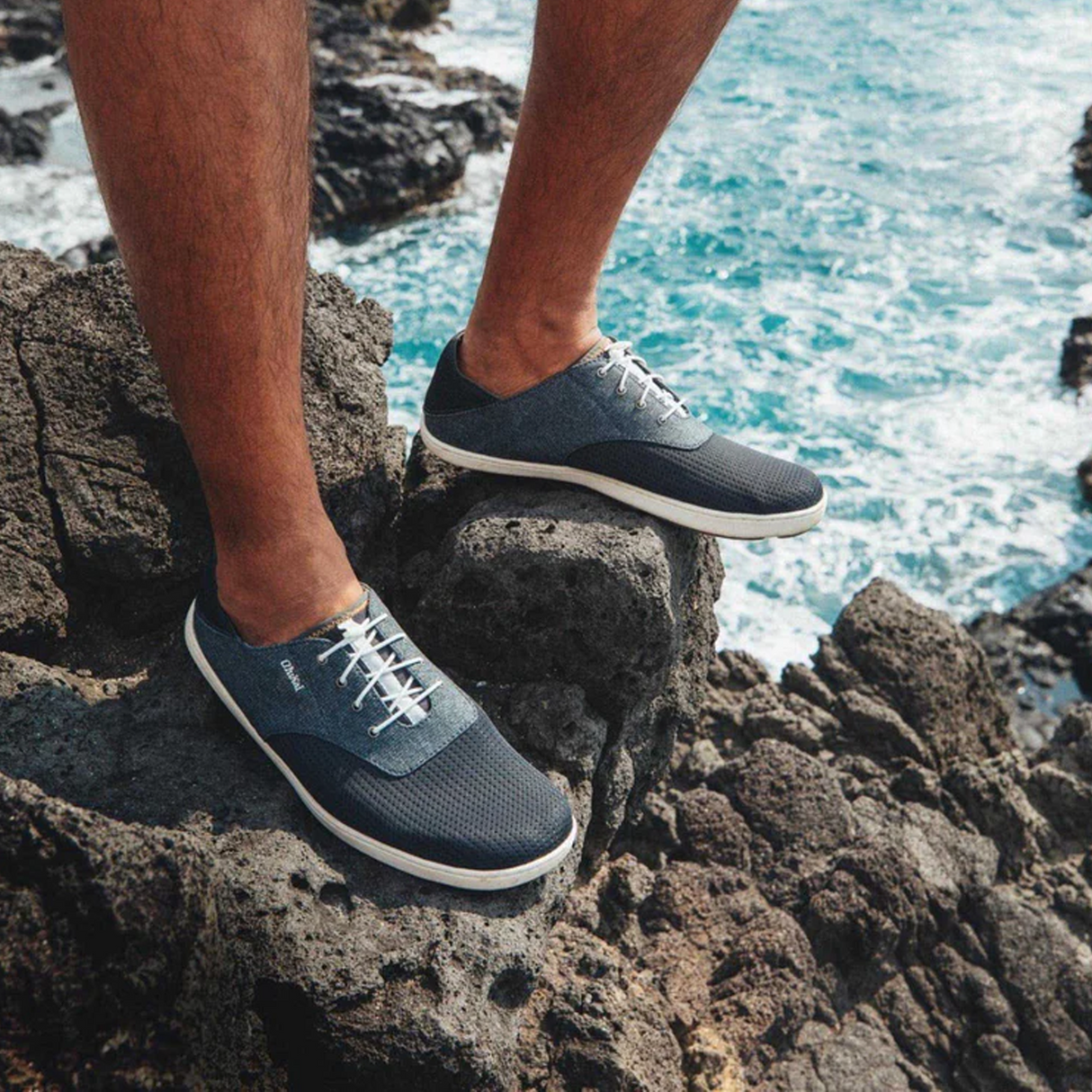 OluKai Nohea Moku Lace Up (Men) - Dark Shadow/Dark Shadow Dress-Casual - Lace Ups - The Heel Shoe Fitters