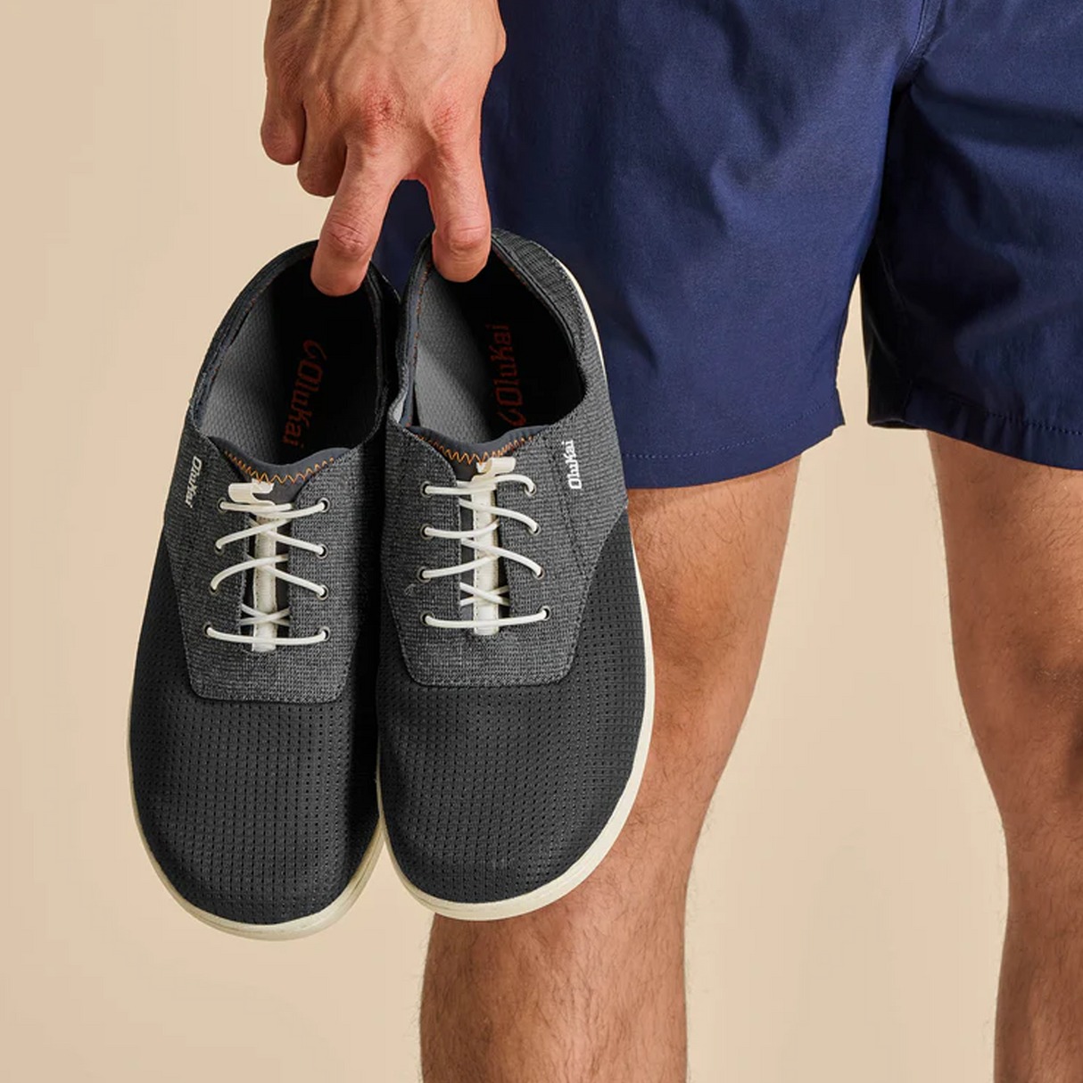 OluKai Nohea Moku Lace Up (Men) - Dark Shadow/Dark Shadow Dress-Casual - Lace Ups - The Heel Shoe Fitters