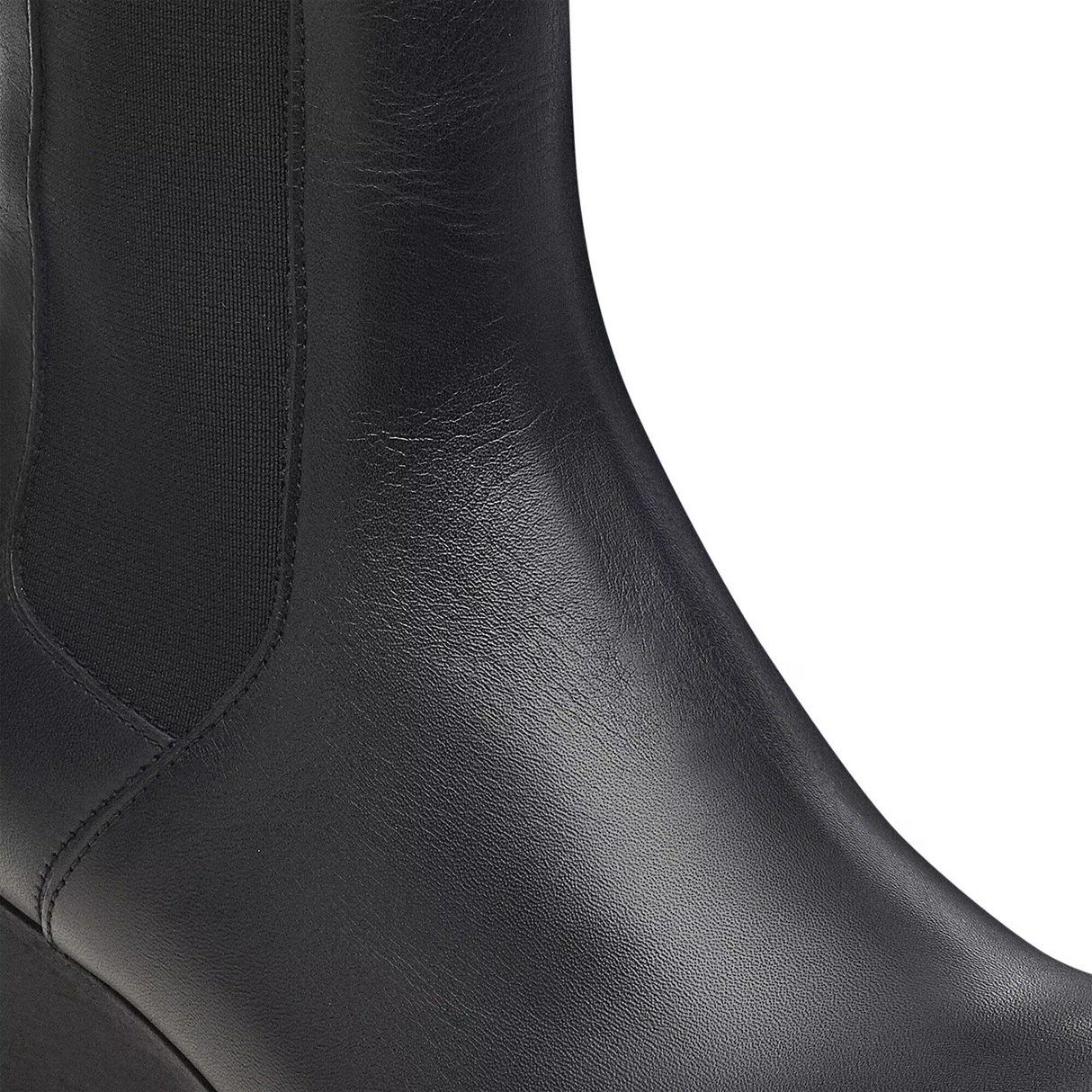 Birkenstock Ebba Narrow Chelsea Wedge Boot (Women) - Black Leather Boots - Casual - Low - The Heel Shoe Fitters