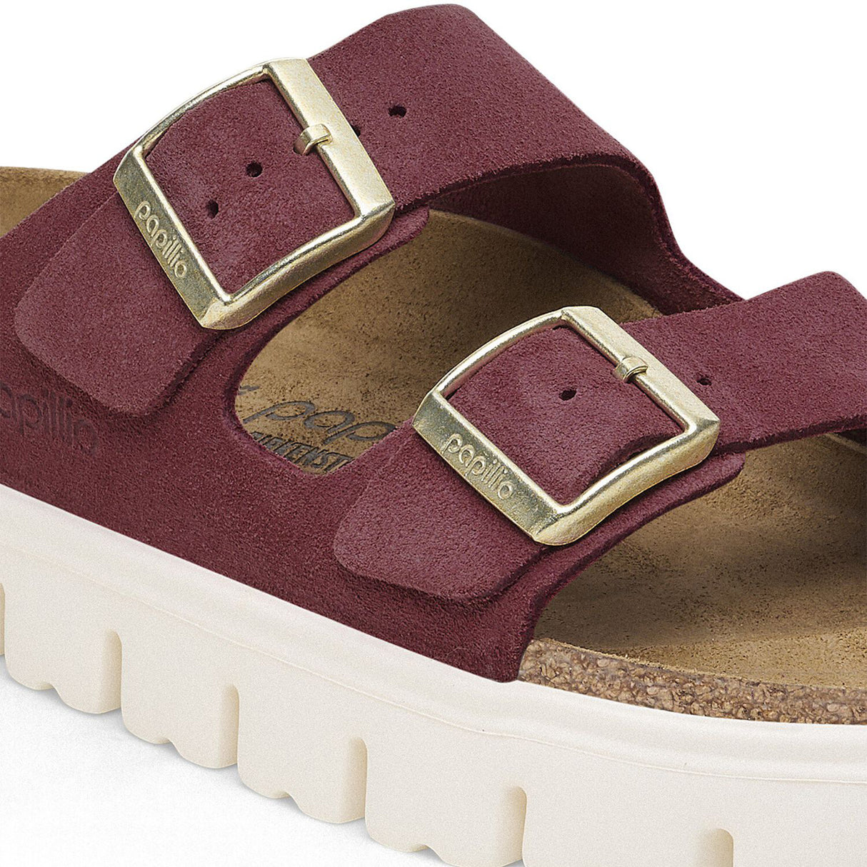 Birkenstock Arizona Chunky Narrow Slide Sandal (Women) - Berry Crush Suede Sandal - Slide - The Heel Shoe Fitters