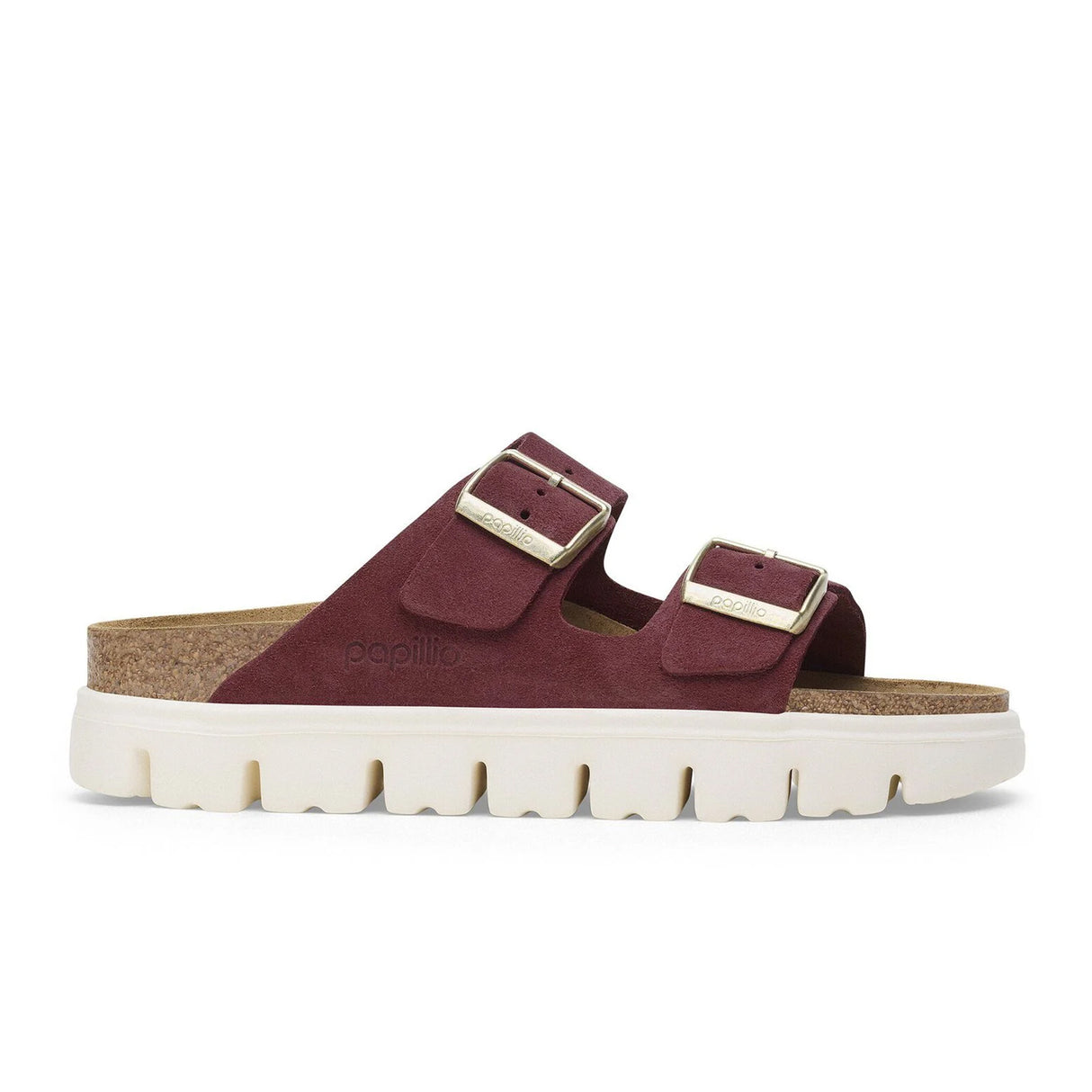 Birkenstock Arizona Chunky Narrow Slide Sandal (Women) - Berry Crush Suede Sandal - Slide - The Heel Shoe Fitters