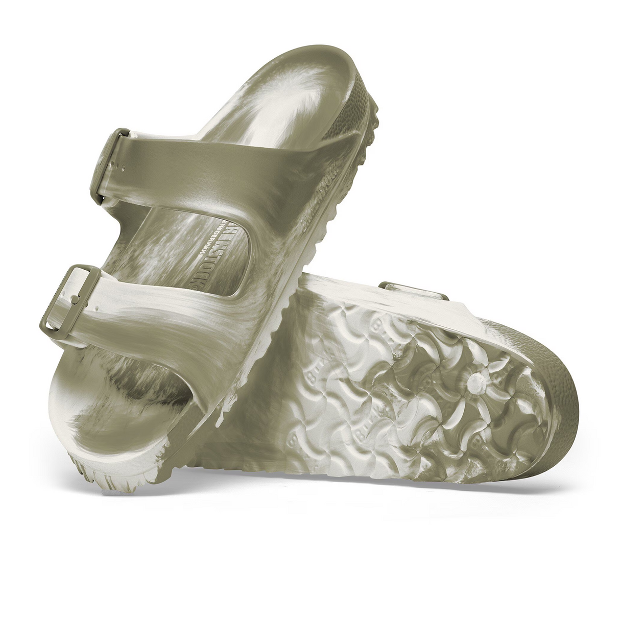 Birkenstock Arizona EVA Slide Sandal (Men) - Multi Khaki/Eggshell Sandal - Slide - The Heel Shoe Fitters